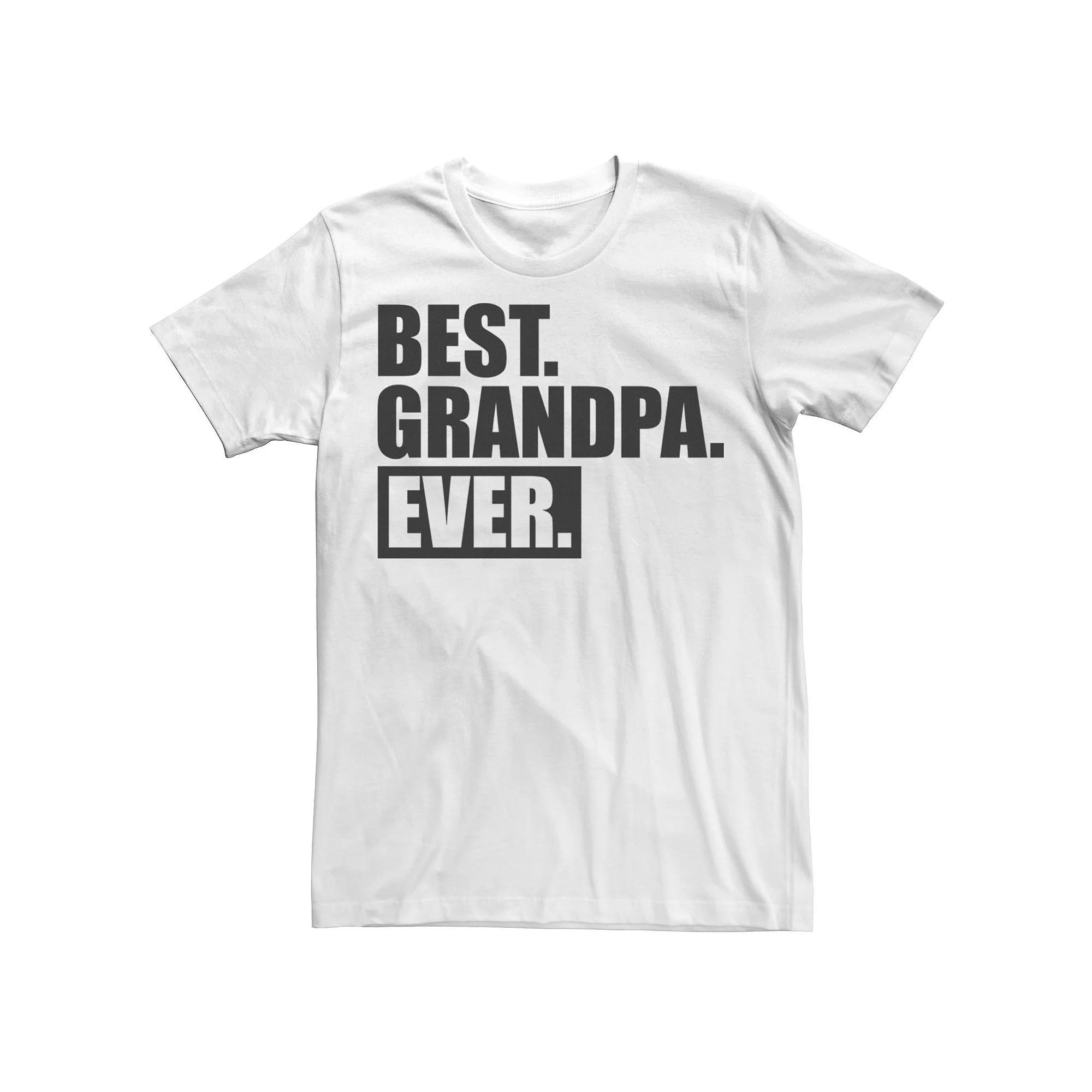 Men's Best Grandpa Ever Bold Text Graphic Tee,  Product Image