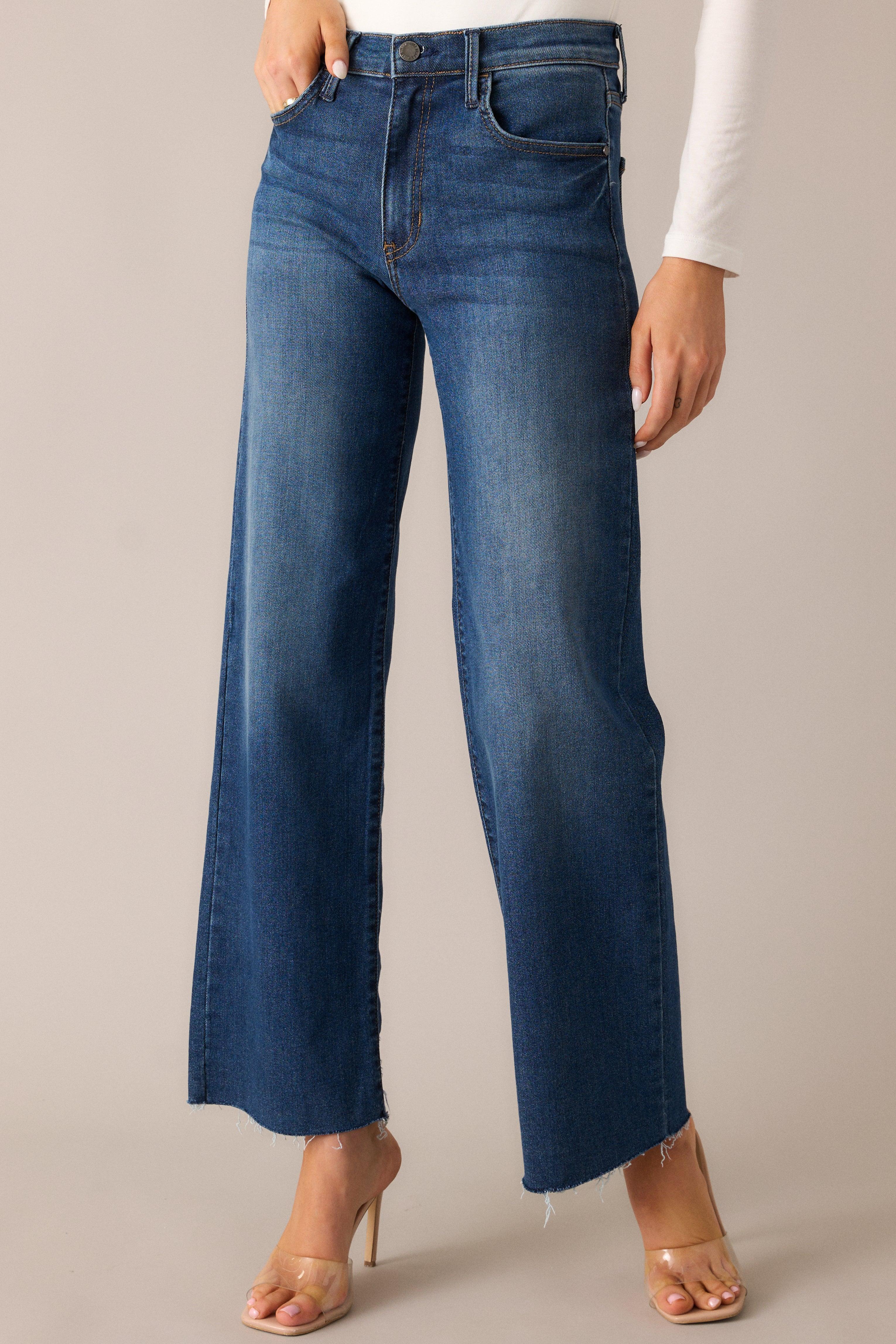 Always On Time Dark Wash Straight Leg Jeans Product Image