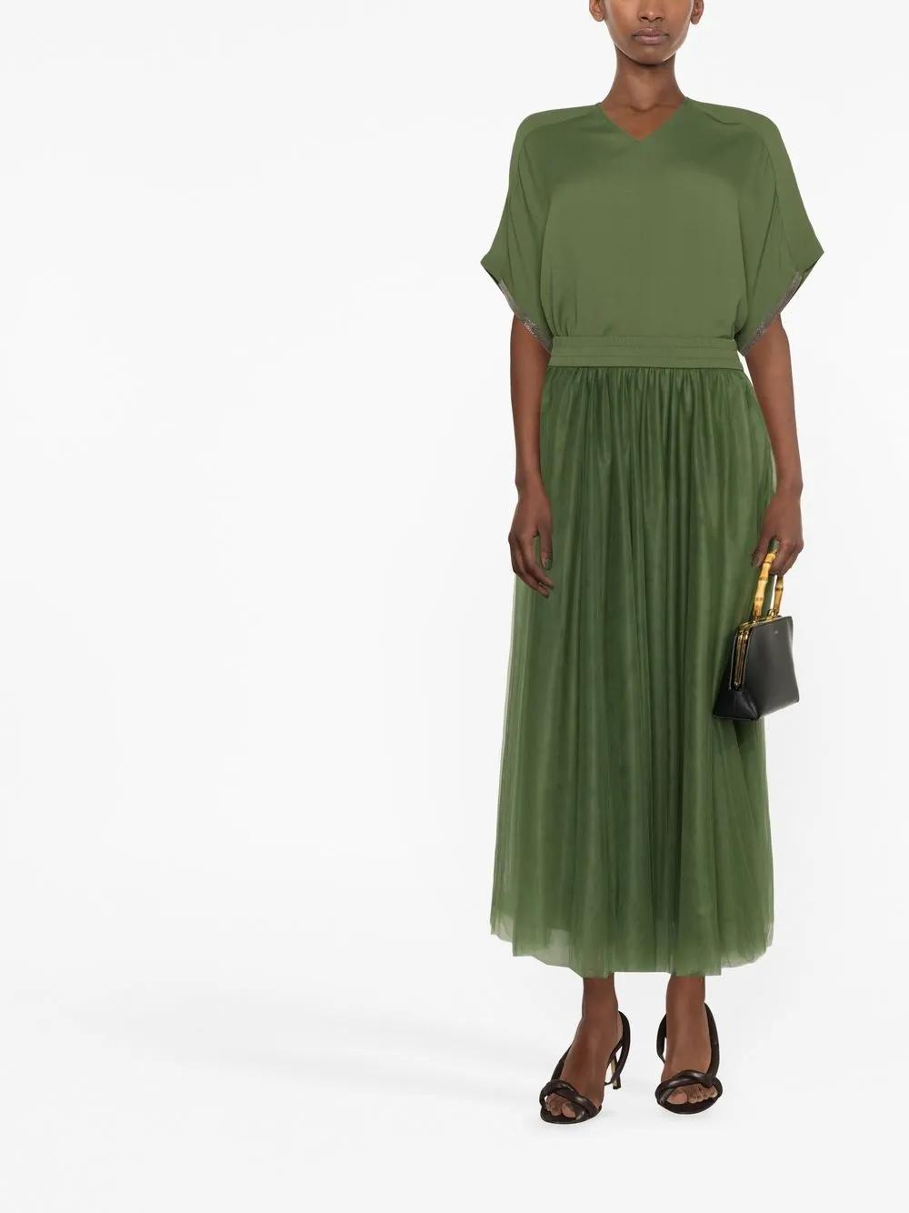 FABIANA FILIPPI High-waisted Tulle Skirt In Green Product Image