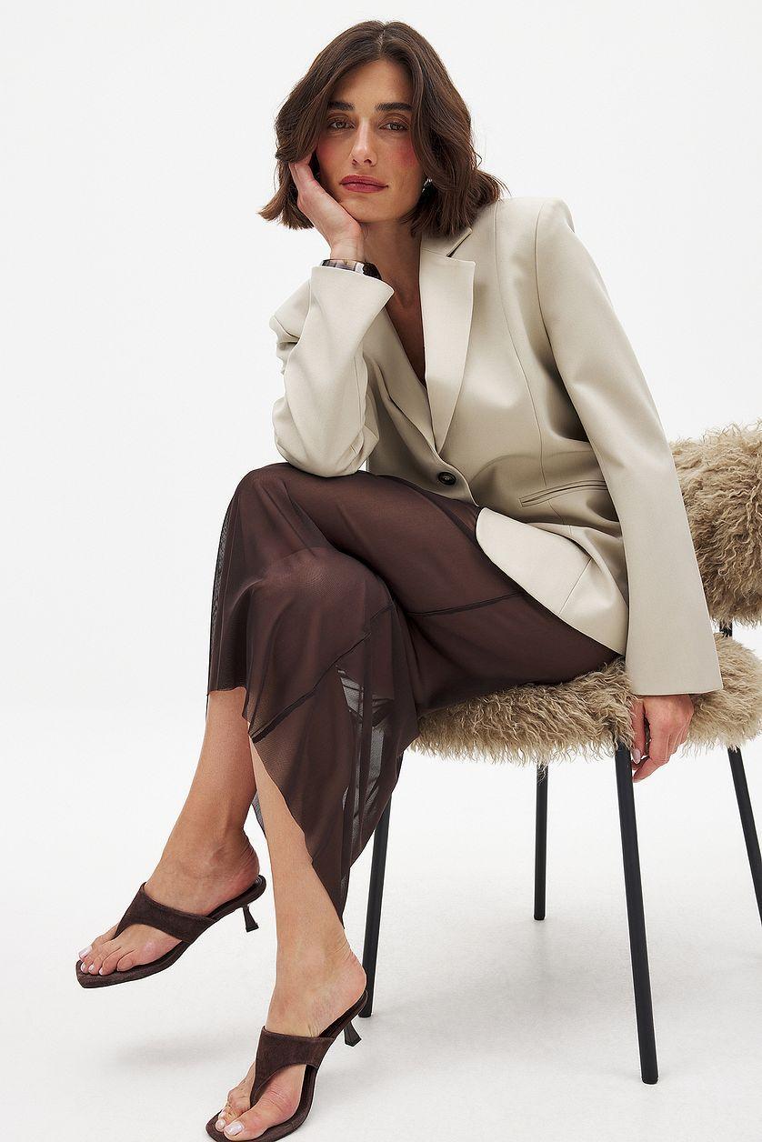 Transparent Mesh Midi Skirt Product Image