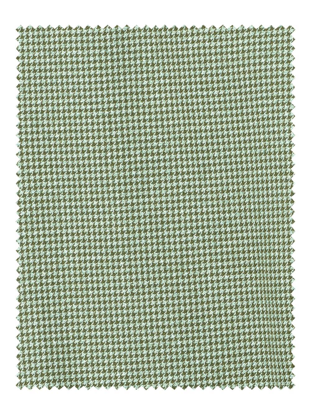 Cotton Blend Single Pleat Suit Pants - Green Product Image