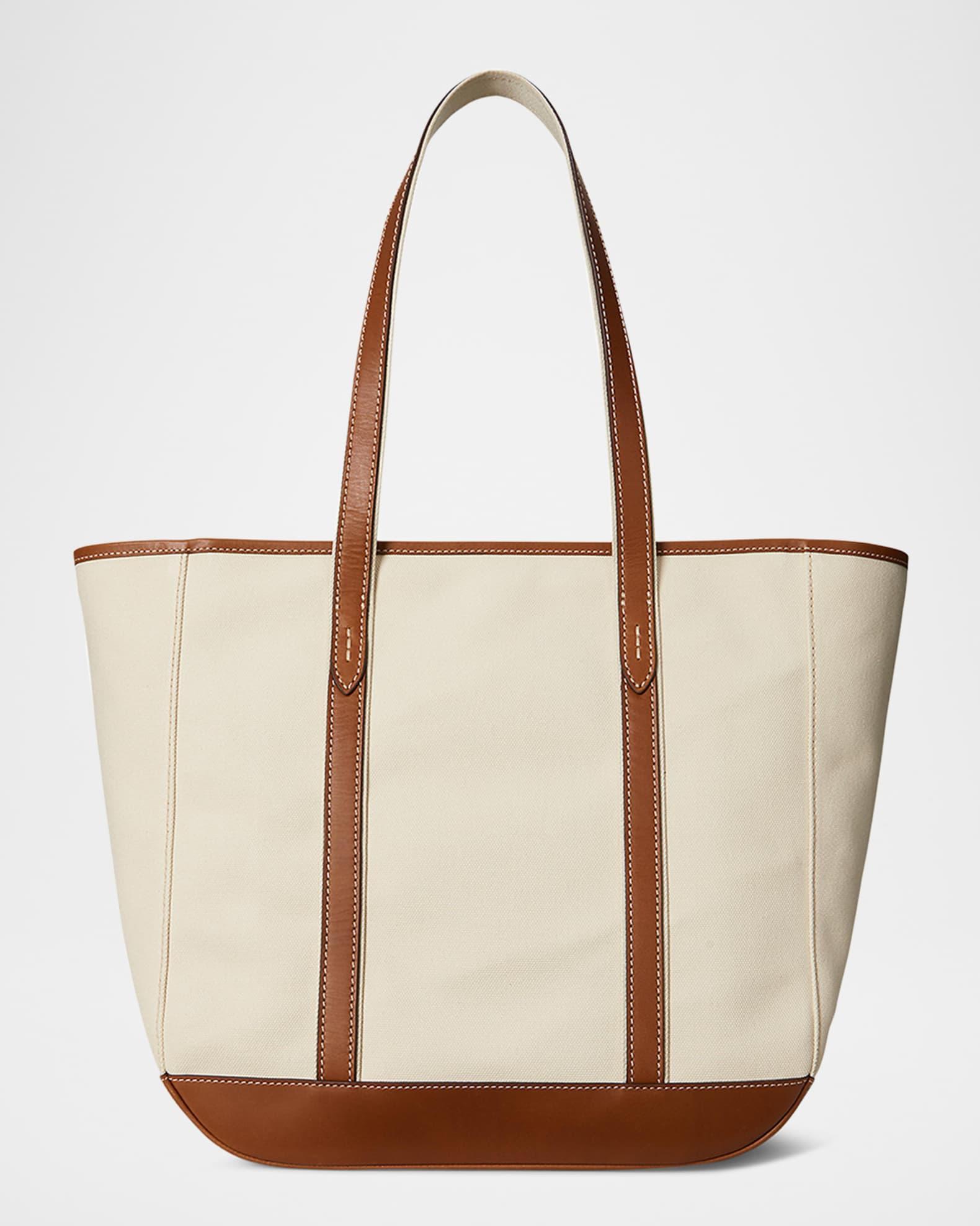 Canvas and Leather Medium Tote Bag Product Image