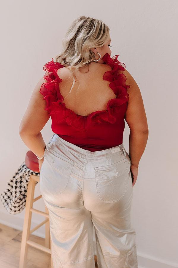 Dashing Darling Bodysuit In Crimson Curves Product Image