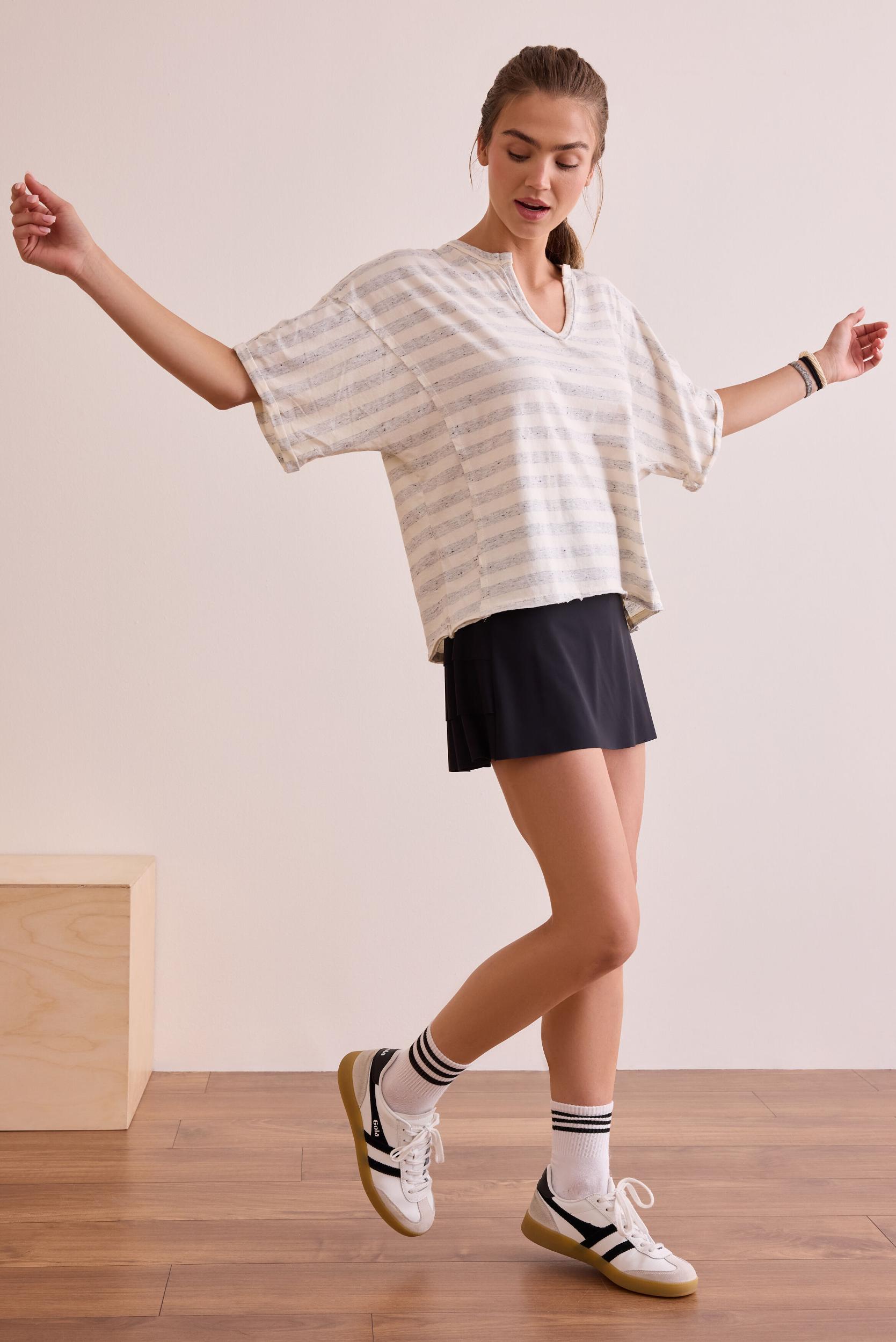 Sleek Striped Oversized Tee Product Image