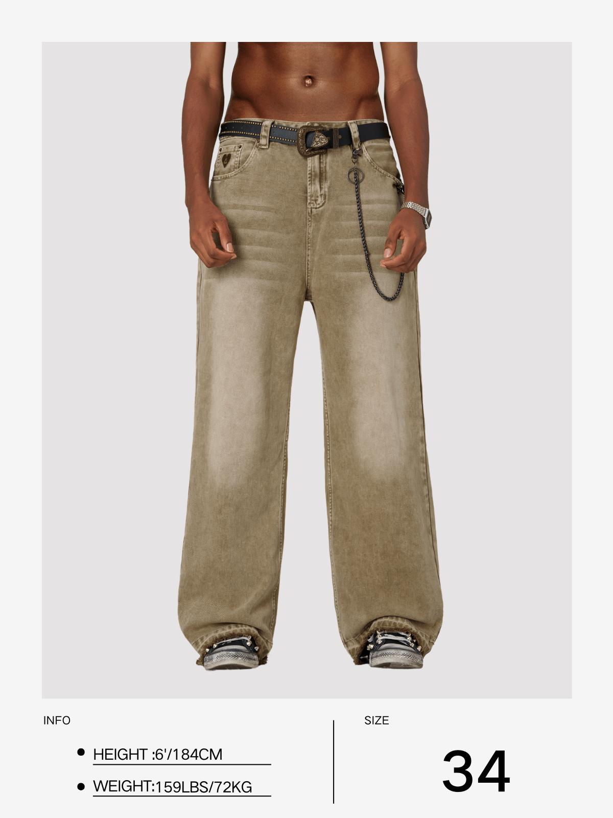 Aelfric Eden Baggy Brown Washed Jeans Product Image