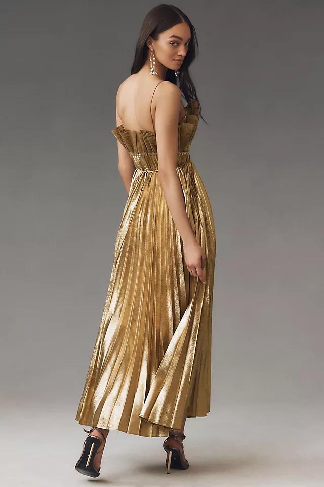 Acler Sanna Pleated Metallic Maxi Dress Product Image