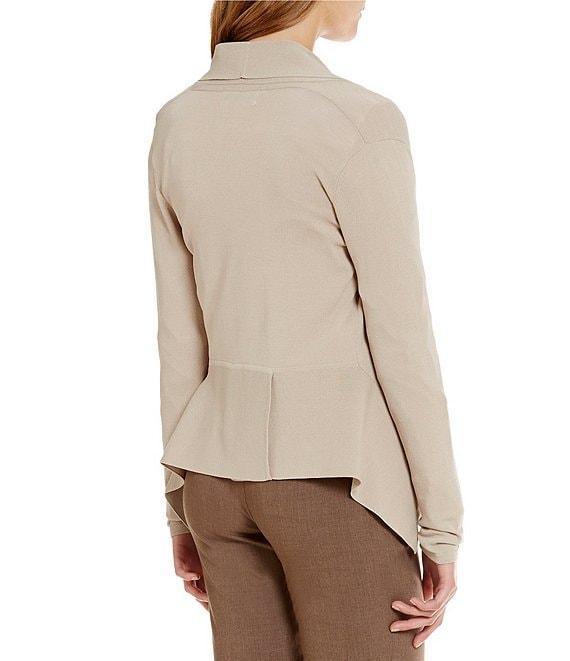 Calvin Klein Shawl Collar Long Sleeve Open Front Knit Cardigan Product Image