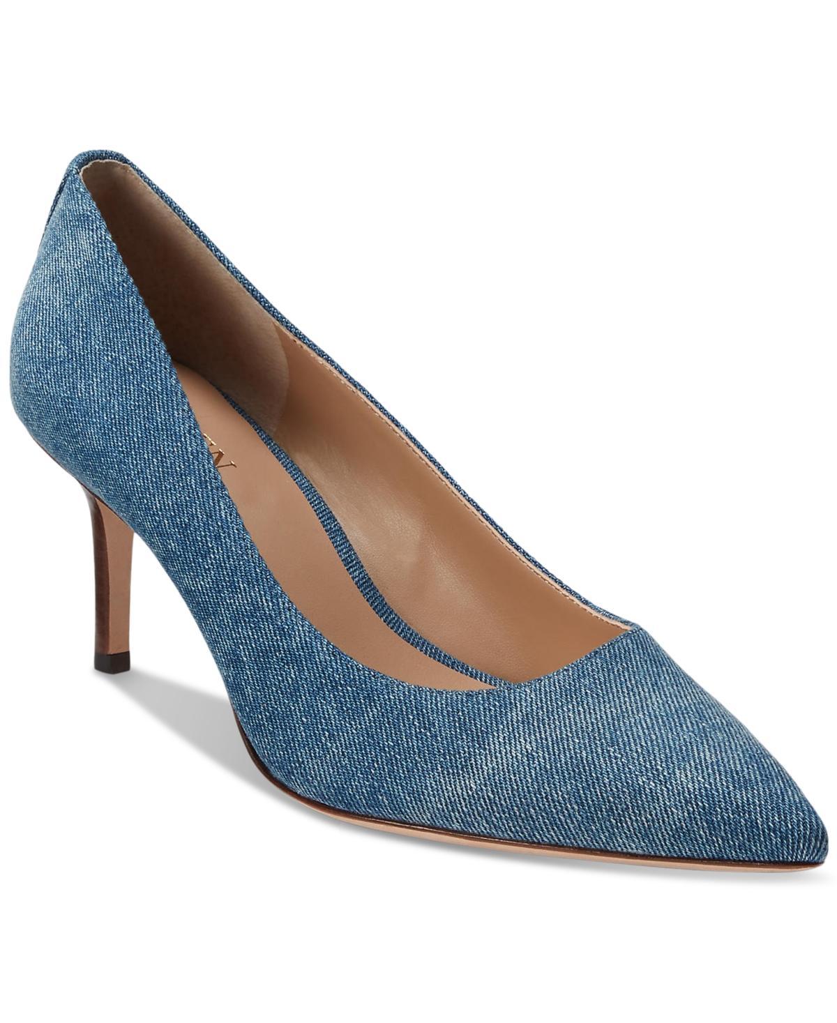 Lauren Ralph Lauren Lanette Suede Pump (Explorer Sand) High Heels Product Image