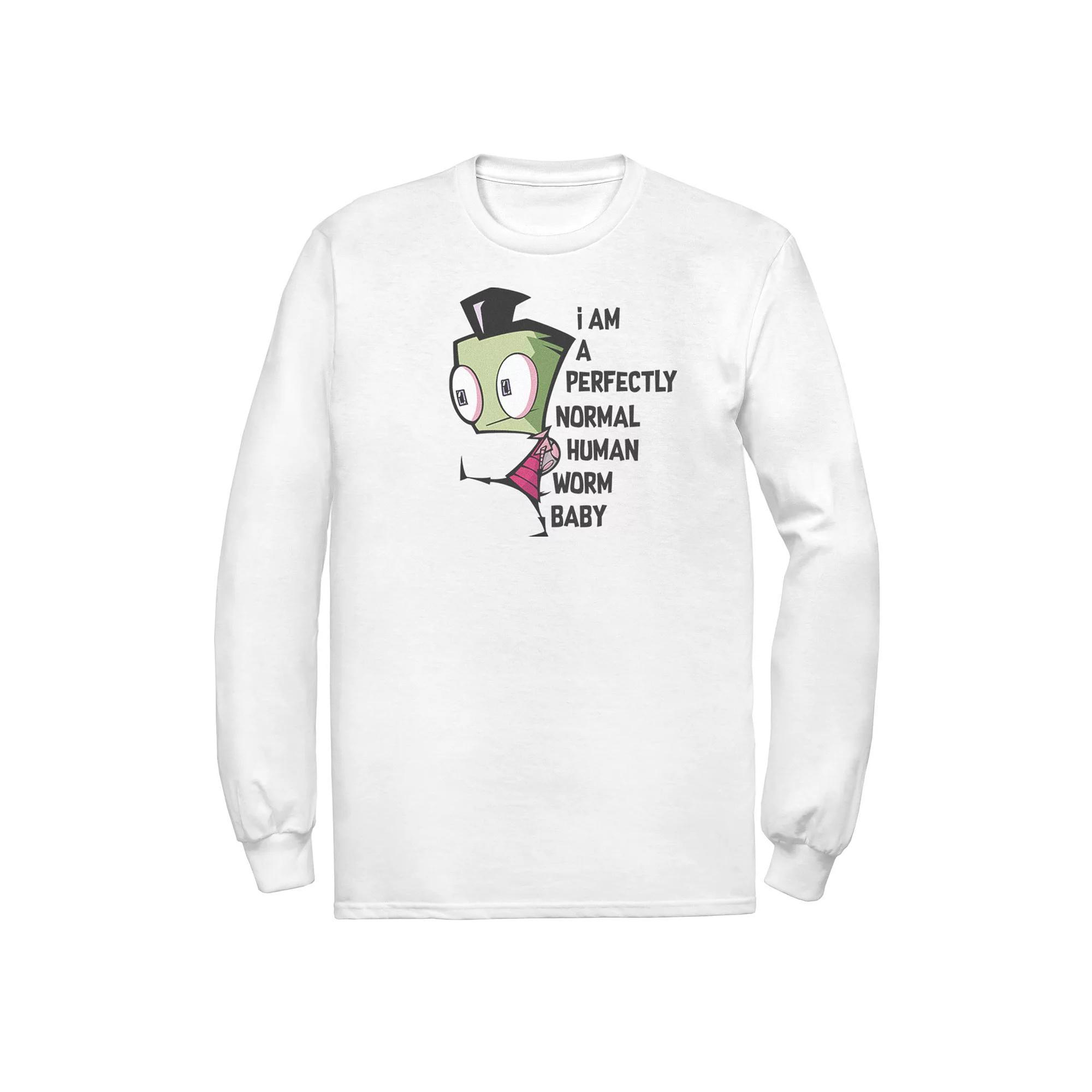 Men's Nickelodeon Invader Zim And Gir Watercolor Portrait Logo Long Sleeve Graphic Tee,  Product Image
