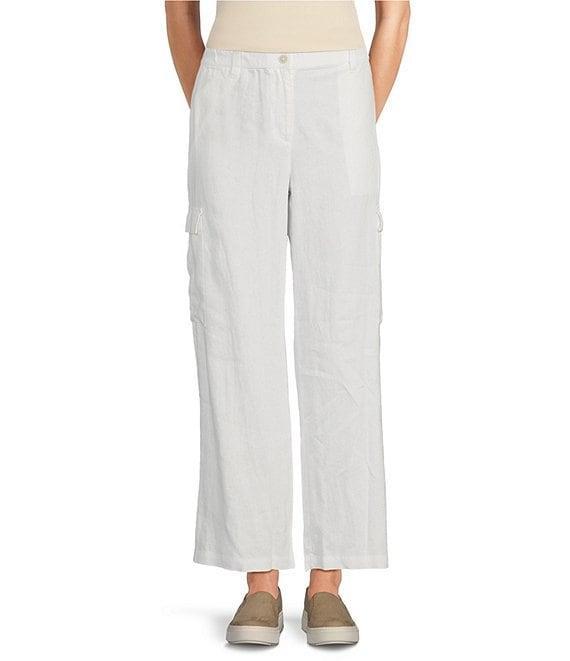 Eileen Fisher Organic Linen Wide-Leg Cargo Pants Product Image