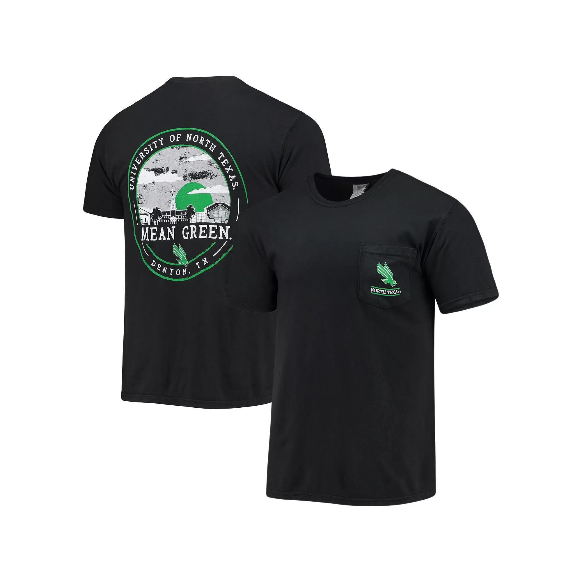 Mens Black North Texas Mean Green Circle Campus Scene T-Shirt Product Image