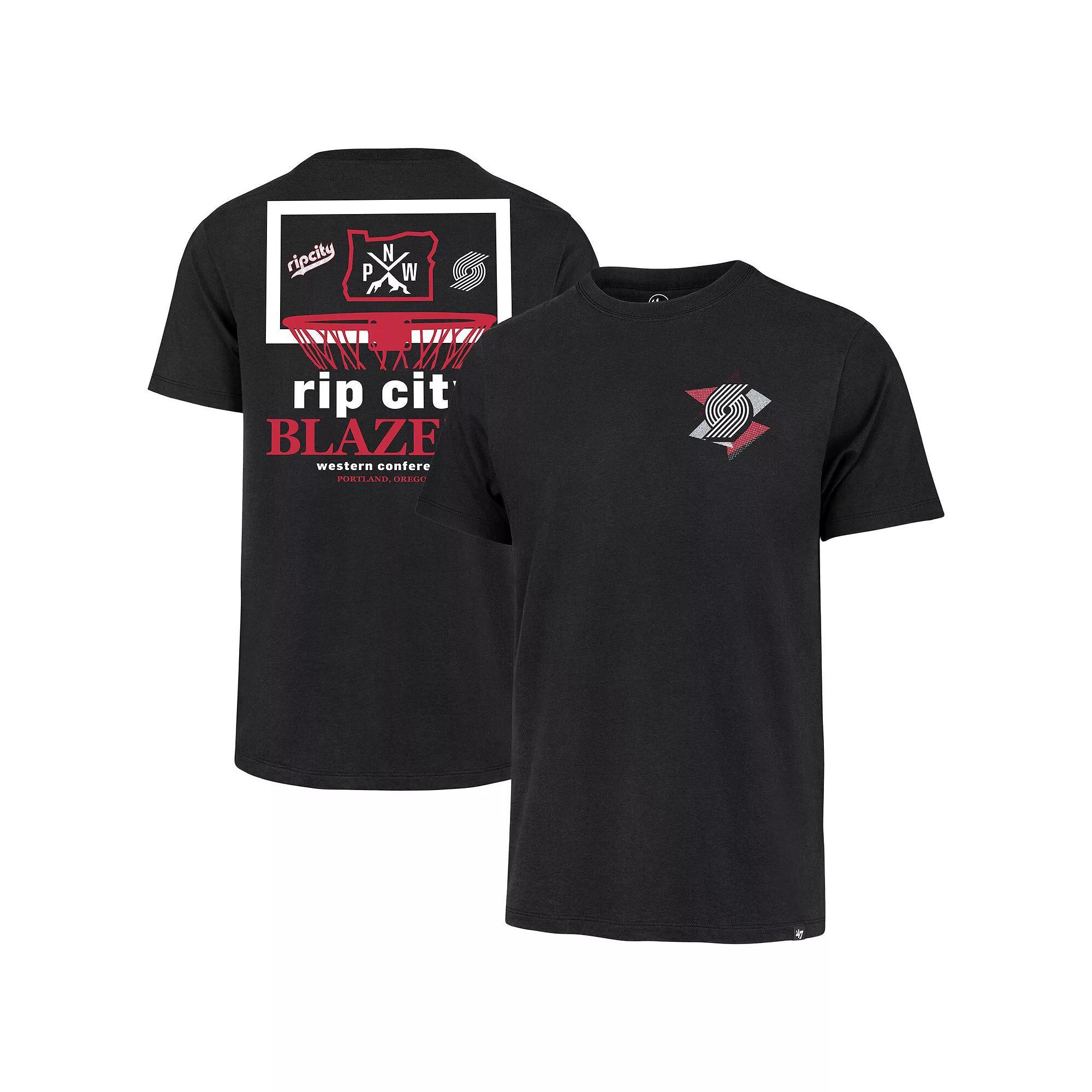 Men's '47 Black Portland Trail Blazers City Edition Backboard T-Shirt,  Product Image
