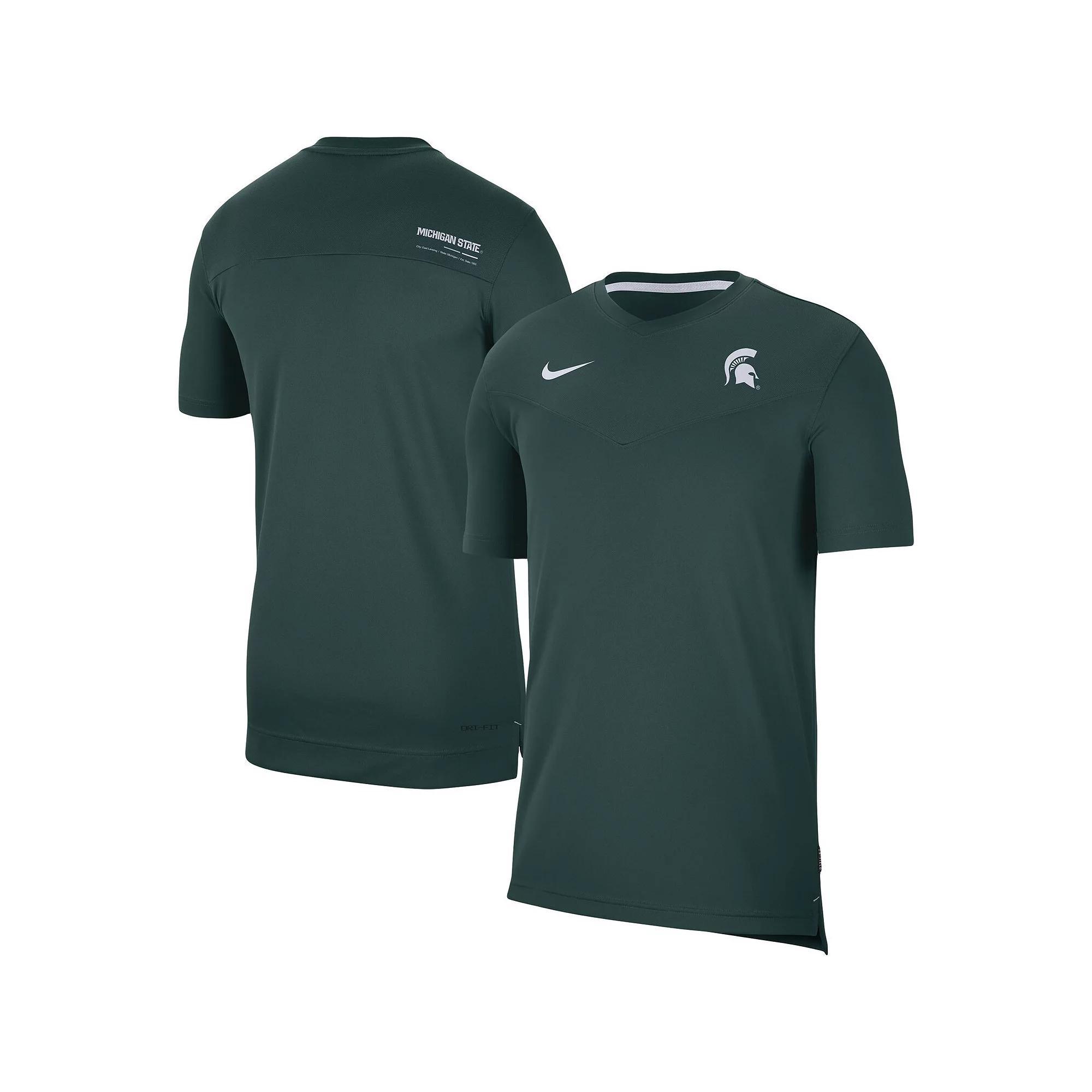 Men's Nike Green Michigan State Spartans 2022 Coaches UV Performance T-Shirt,  Product Image