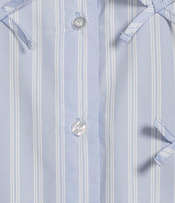 GB Woven Long Sleeve Bow Button-Front Top Product Image