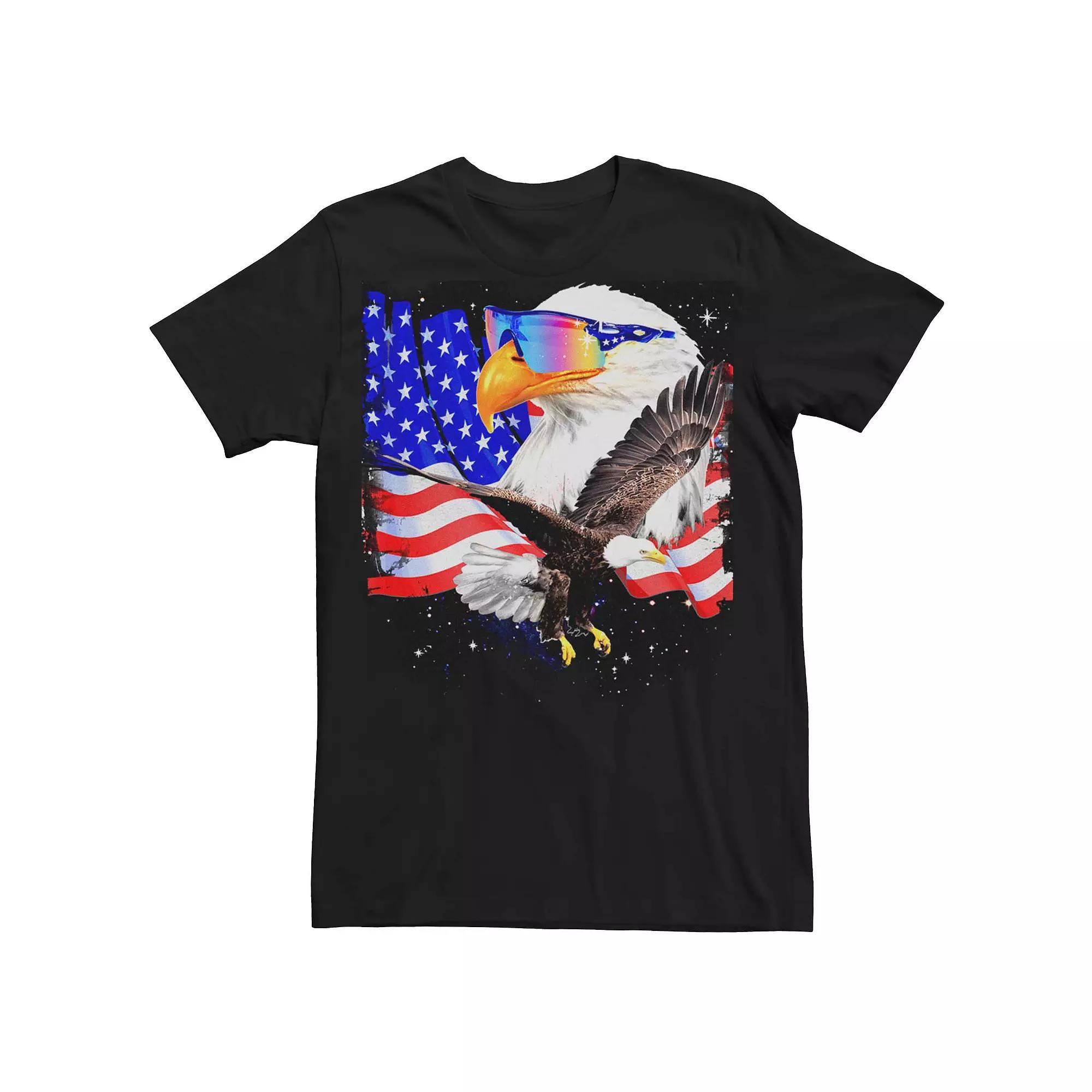 Men's American Bald Eagles Space Poster Graphic Tee,  Product Image