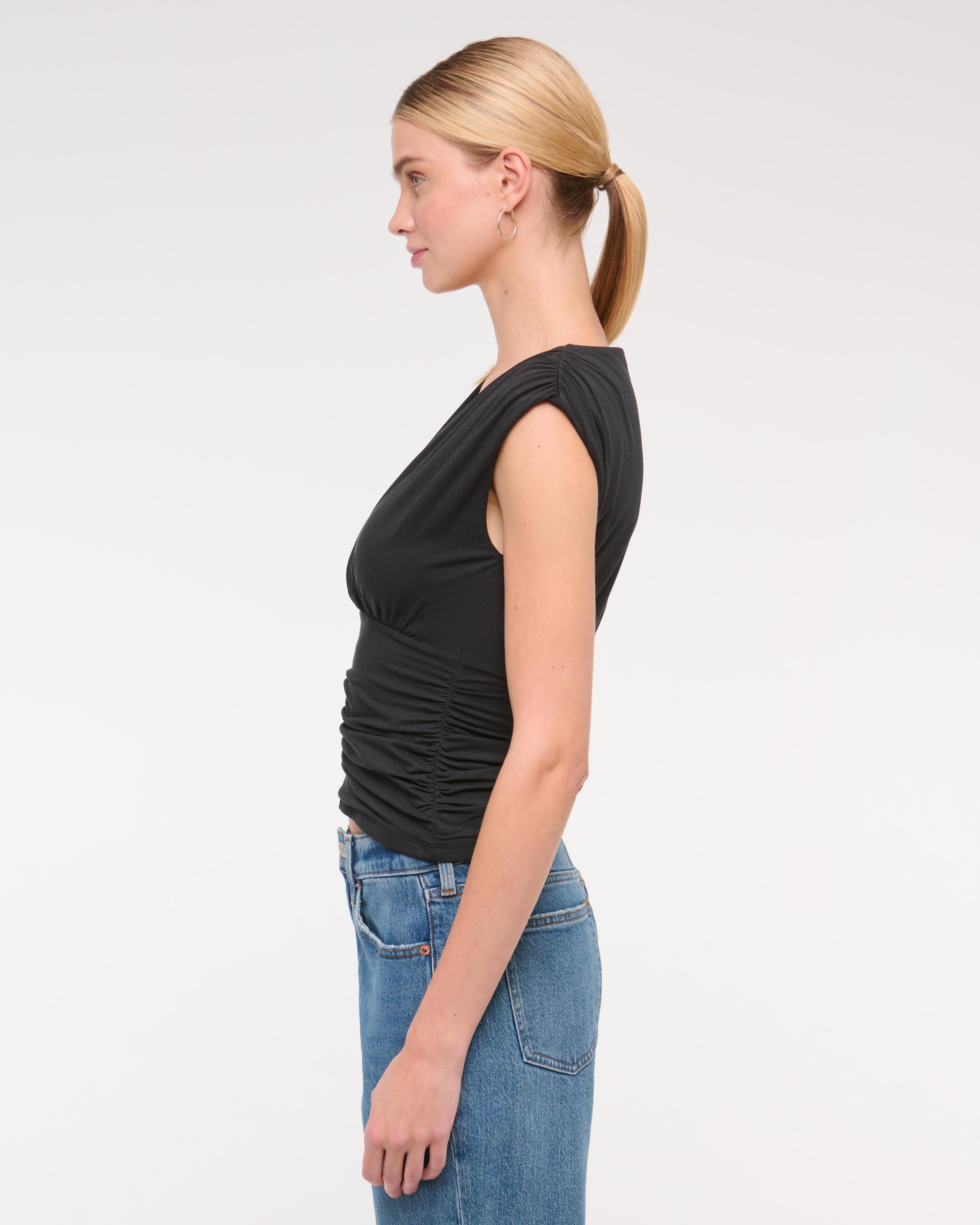 Ruched V-Neck Top Product Image