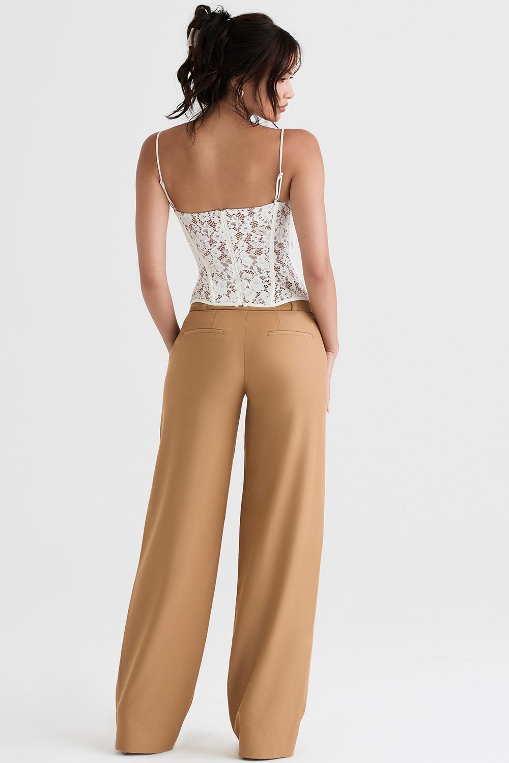 Cameron  caramel relaxed tailored trousers Product Image