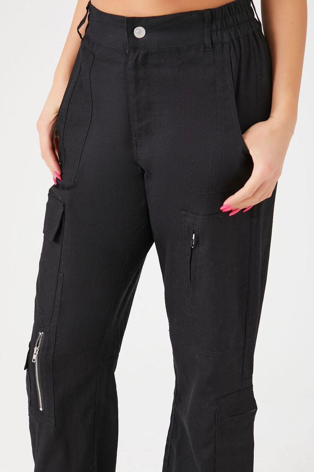 Zipper Wide-Leg Cargo Pants | Forever 21 Product Image