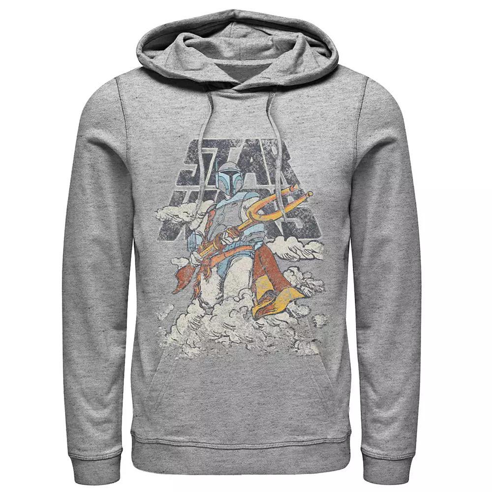 Men's Star Wars Boba Fett Cloudy Logo Stance Graphic Hoodie, Size: XL, Athletic Grey Product Image