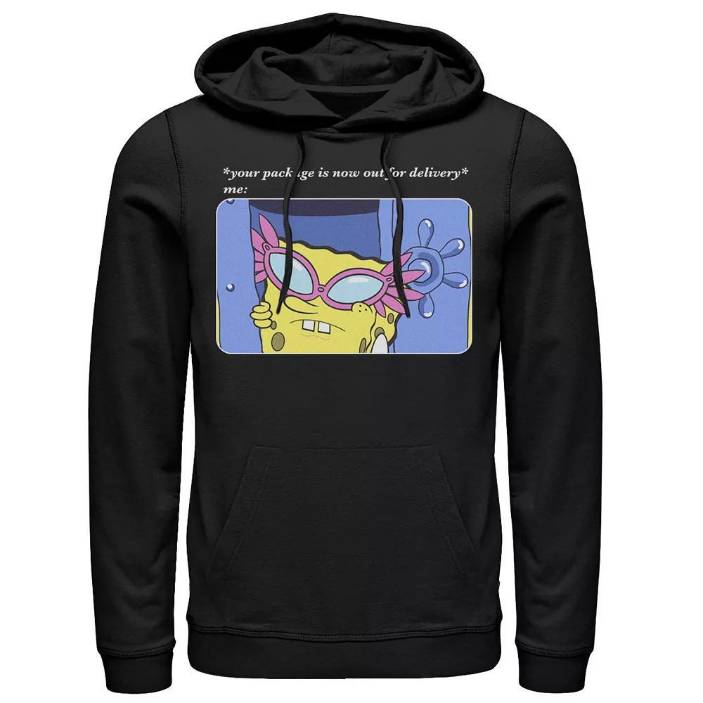 Men's Nickelodeon SpongeBob SquarePants Package Out For Delivery Meme Hoodie, Size: XL, Black Product Image