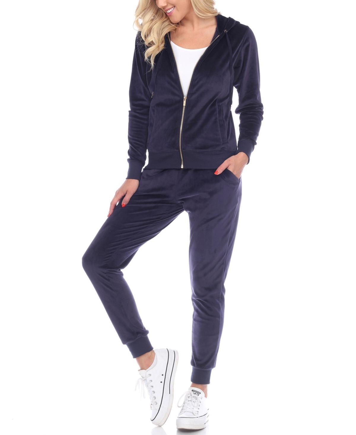 Women's 2 Piece Velour Tracksuit Set - White Mark Product Image