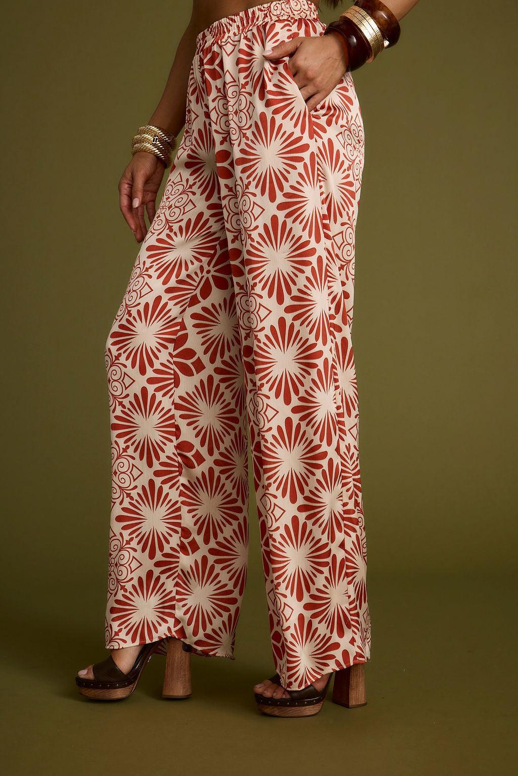 Cubana Rust Satin Pants Product Image