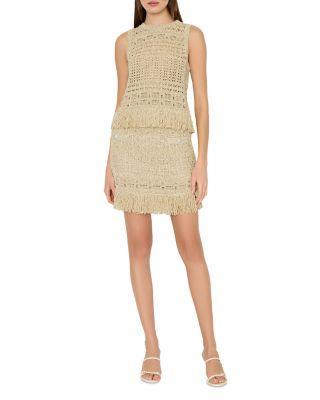 Beaded Fringe Hem Knit Top Product Image