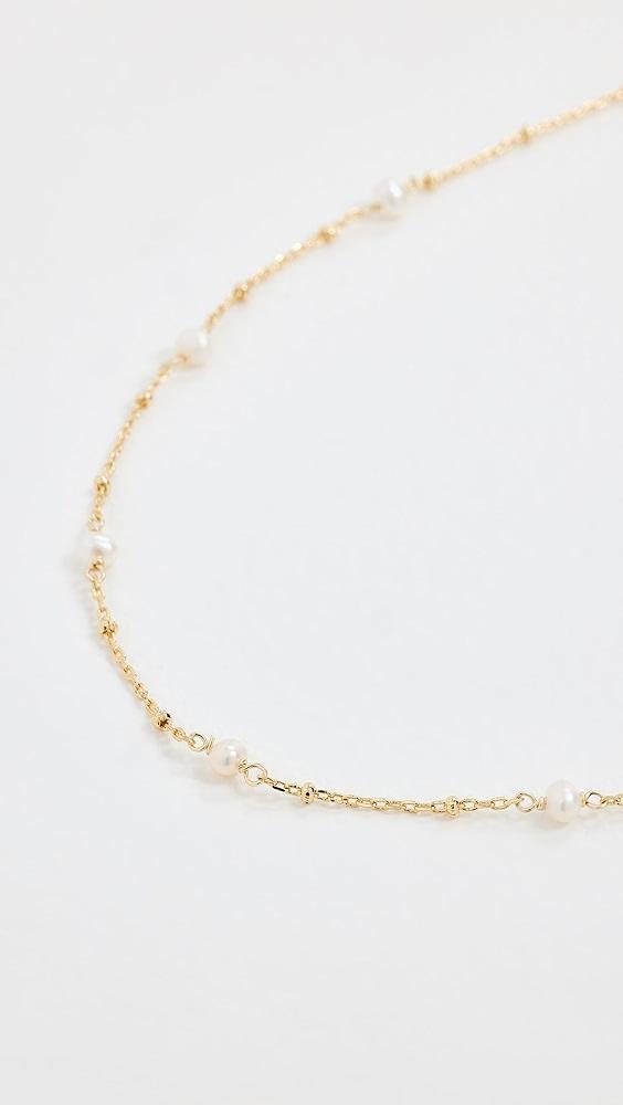 By Adina Eden Dainty Pearl X Ball Chain Necklace | Shopbop Product Image