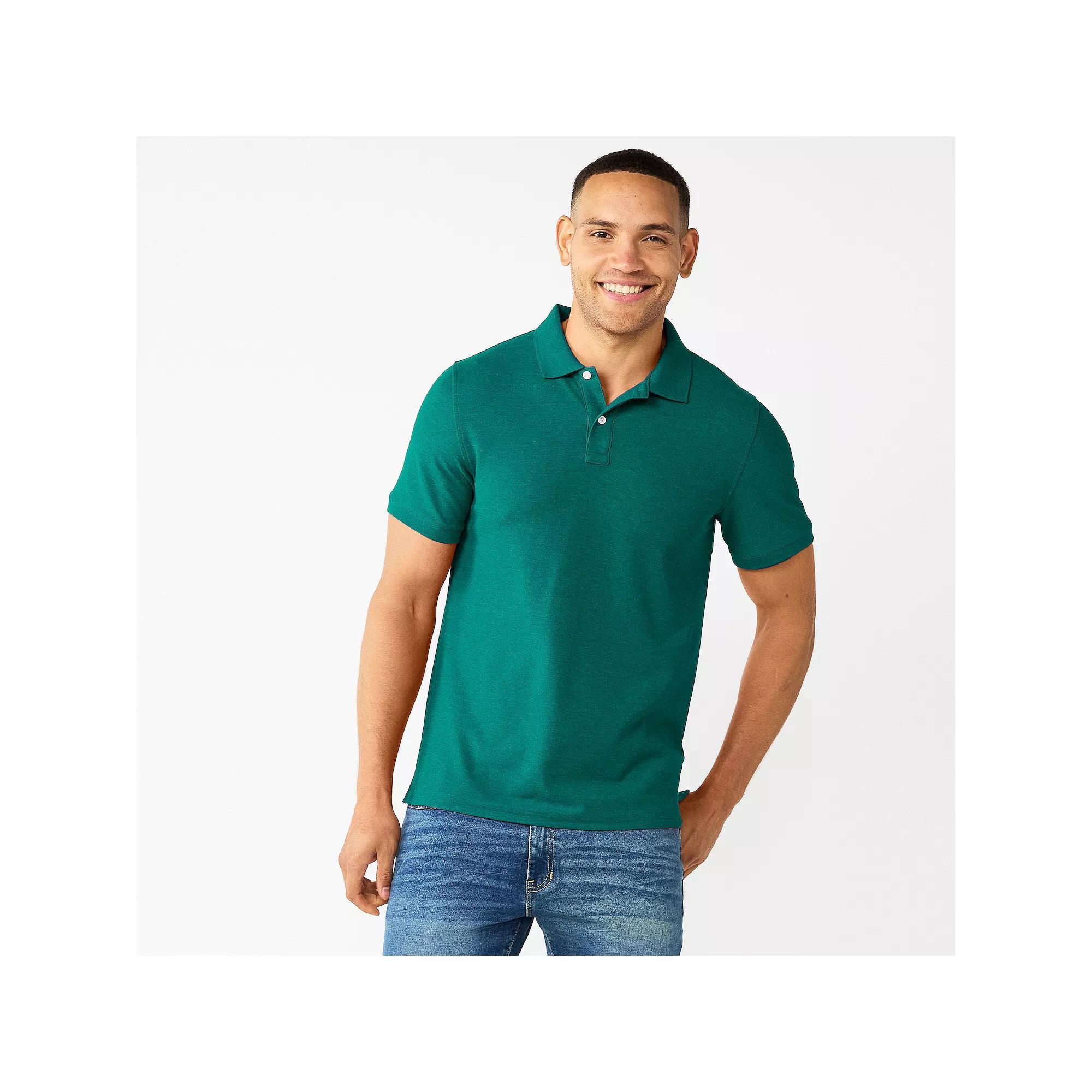 Men's Sonoma Goods For Life® Short Sleeve Relaxed Fit Pique Polo, Size: Medium, Tijuana Blue Product Image