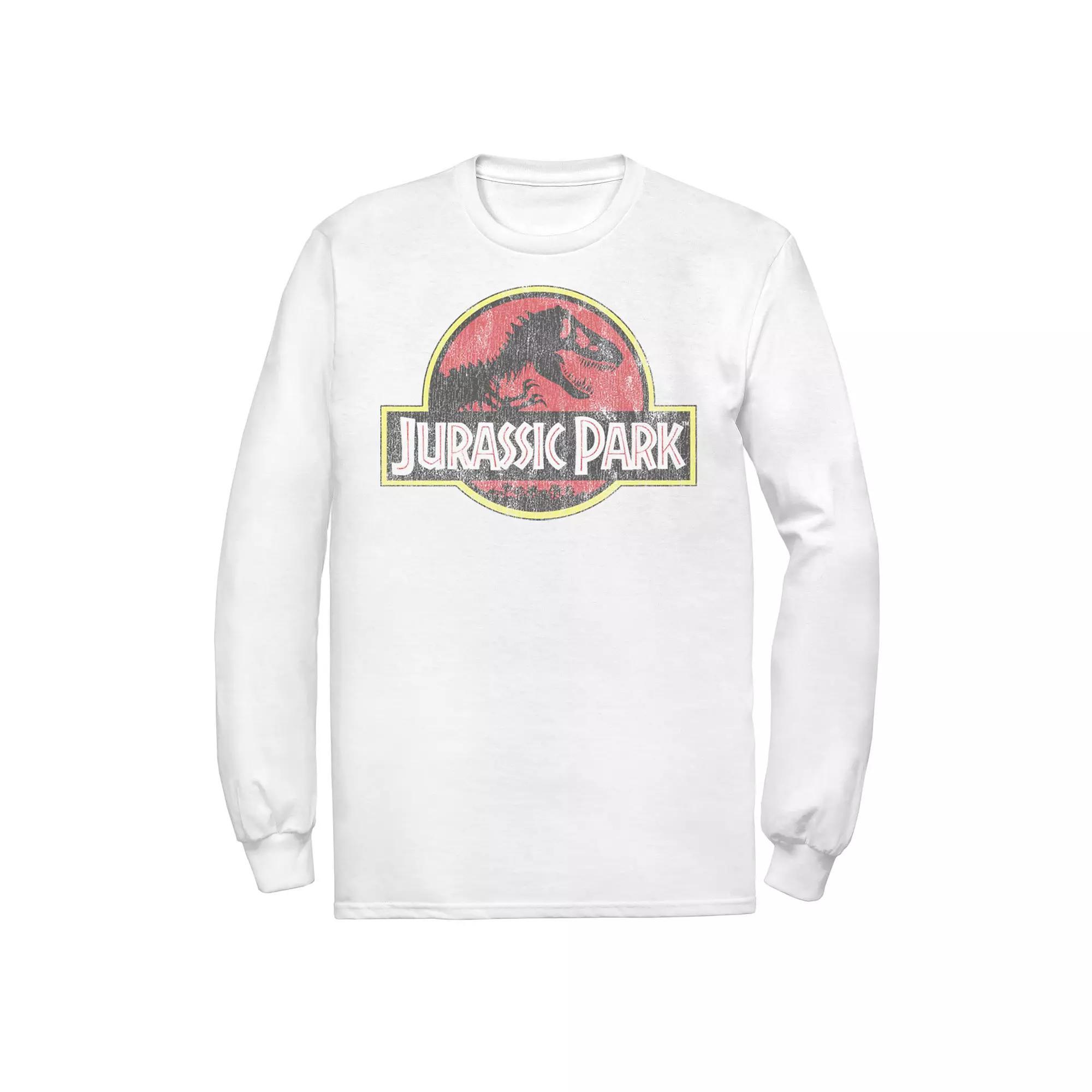 Men's Jurassic Park Distressed Original Park Logo Long Sleeve Graphic Tee,  Product Image