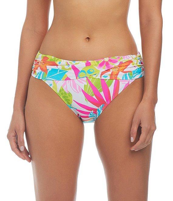 Bleu Rod Beattie Packing A Punch Floral Sarong Hipster Swim Bottom Product Image