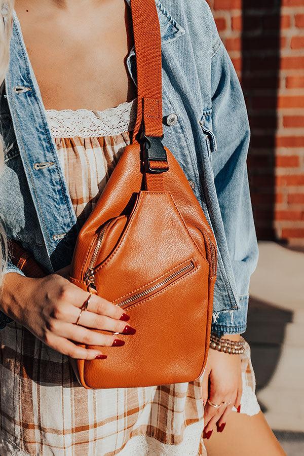 Thinking Out Loud Faux Leather Backpack In Rust Product Image