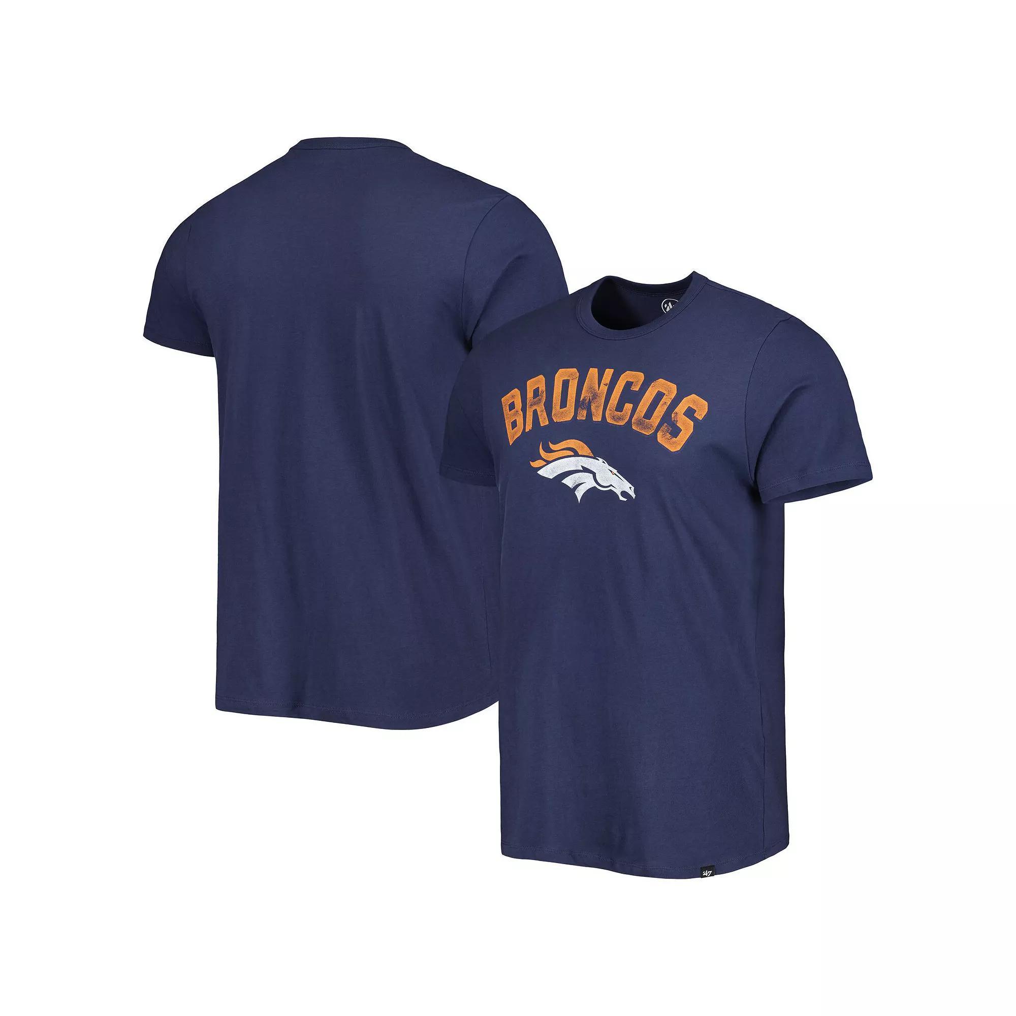 Men's '47 Navy Denver Broncos All Arch Franklin T-Shirt, Size: Small, Blue Product Image