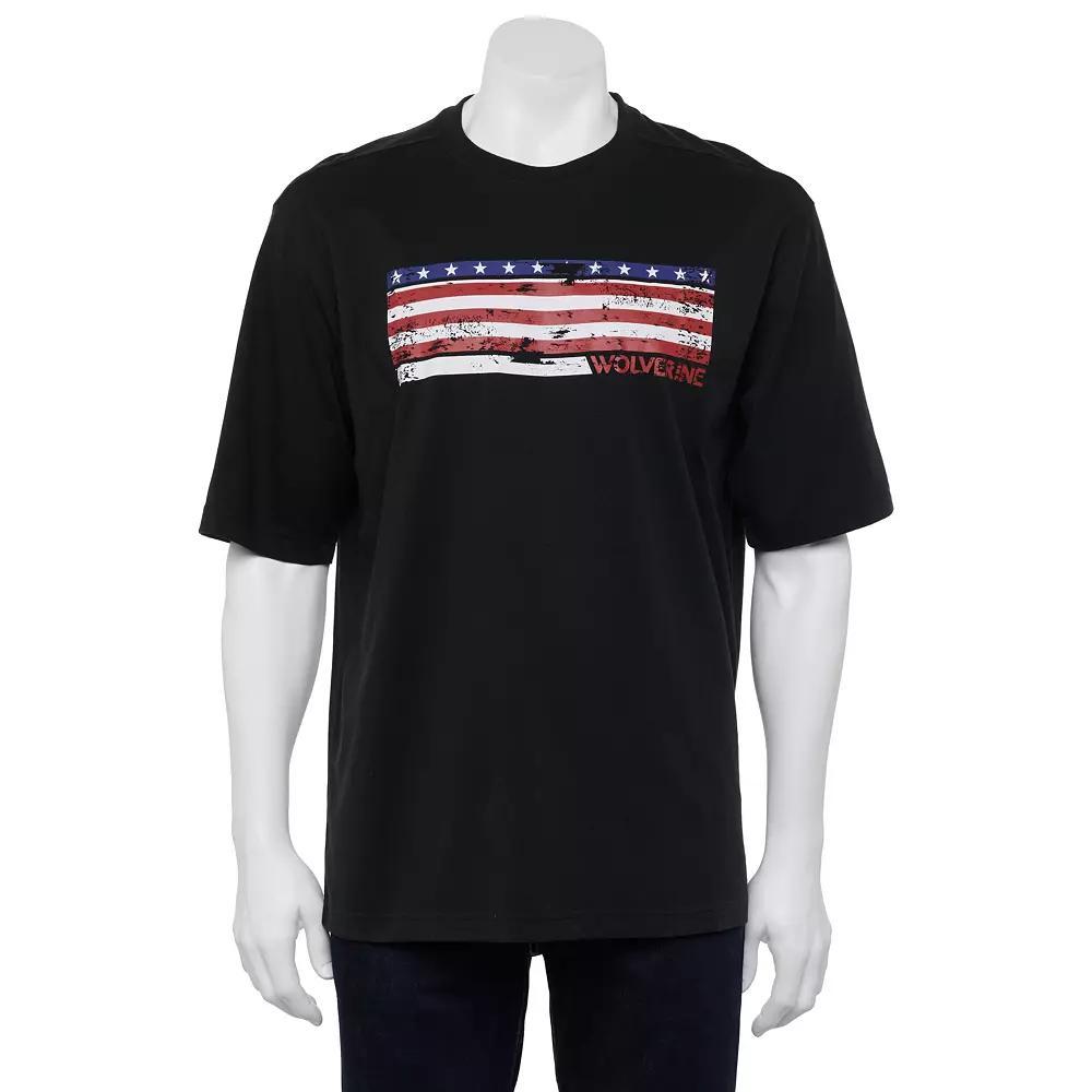 Men's Wolverine American Flag Graphic Tee, Size: Medium, Black Product Image