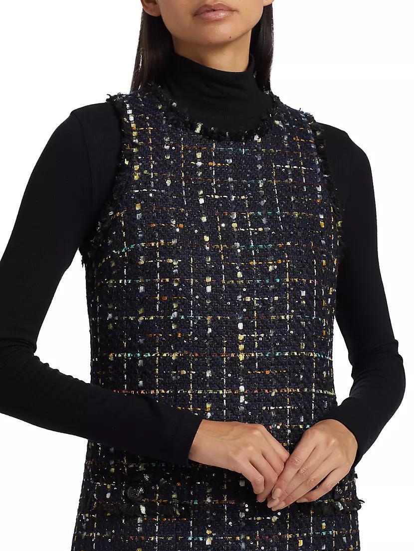 Florian Sequin Tweed Sleeveless Minidress Product Image