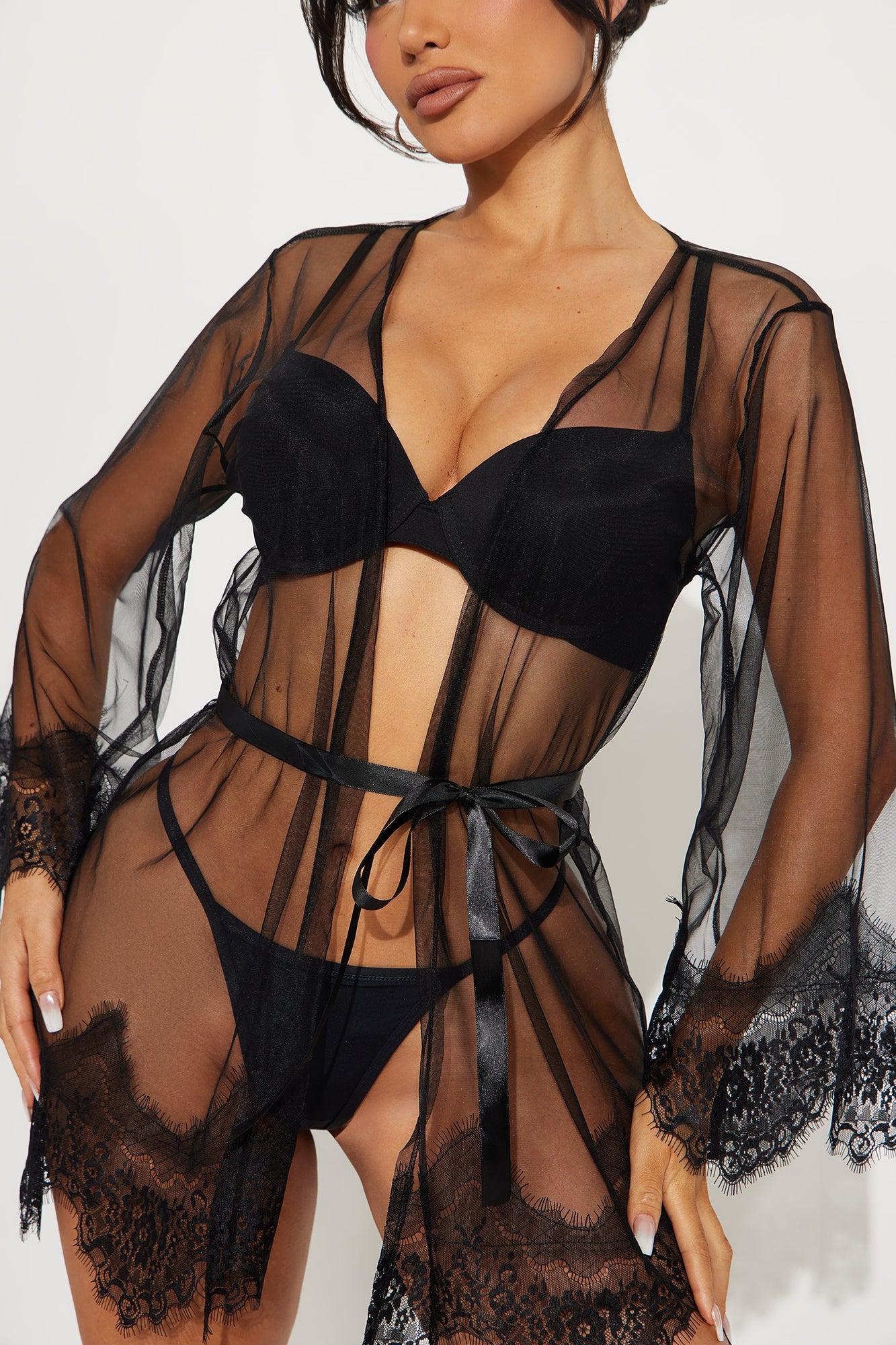 Champagne Taste Robe - Black Product Image