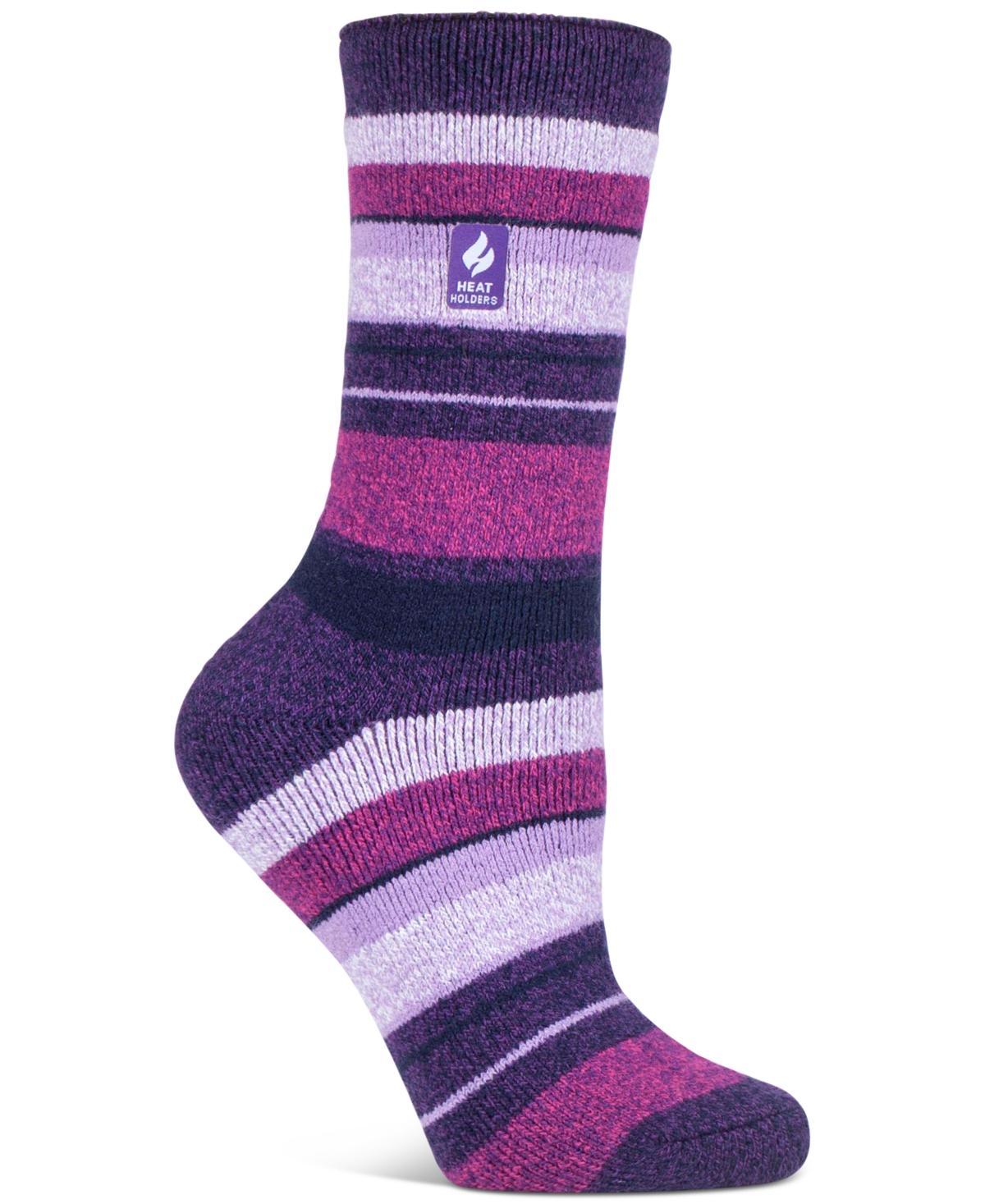 Womens Heat Holders Lite 5X Warmer Striped Midweight Thermal Socks Product Image