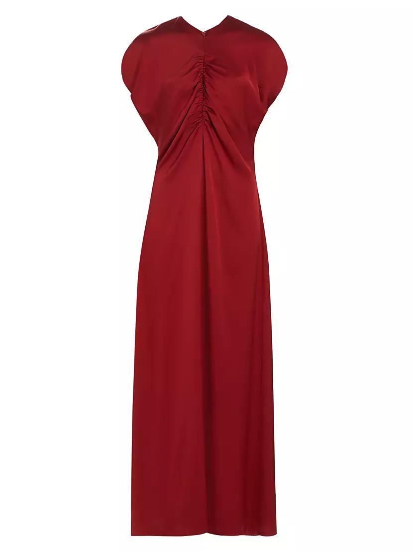 Womens Maria Silk Ruched Maxi Dress Product Image