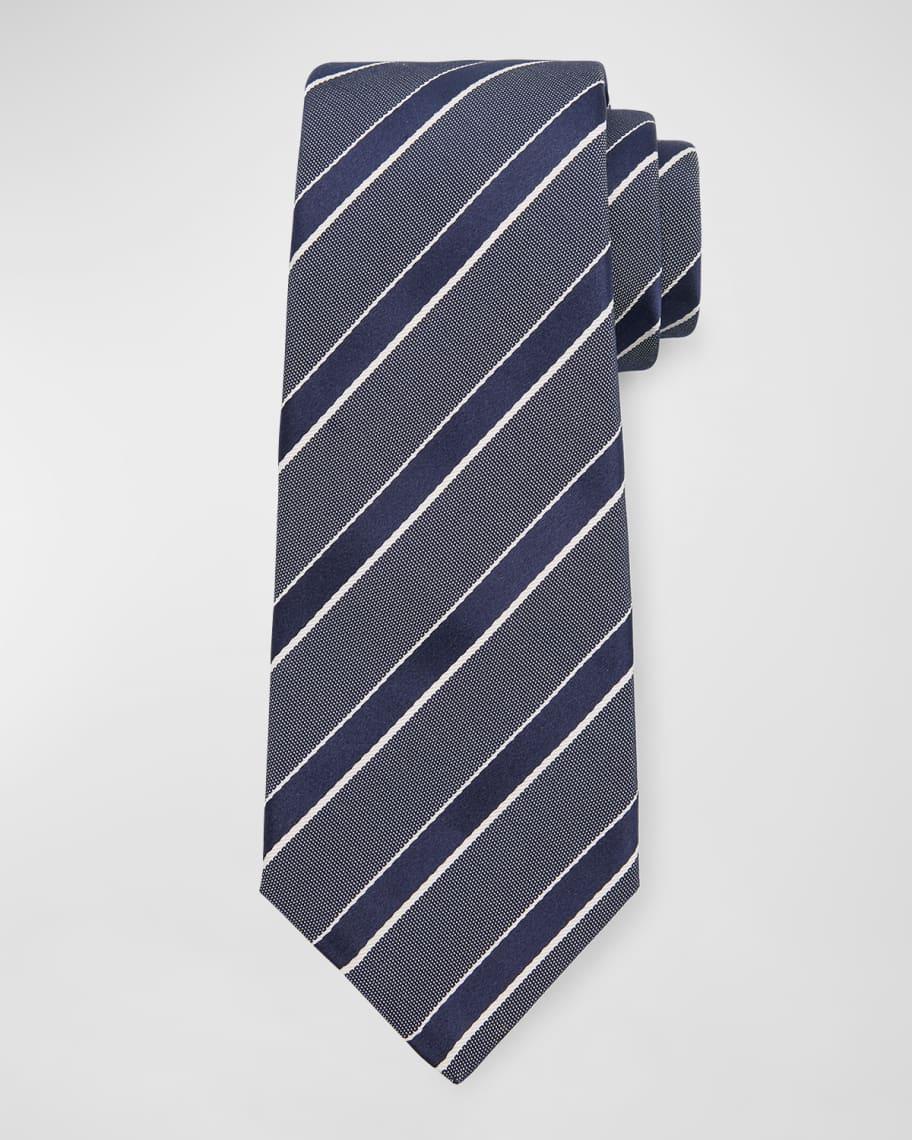 Men's Silk-Cotton Stripe Tie Product Image