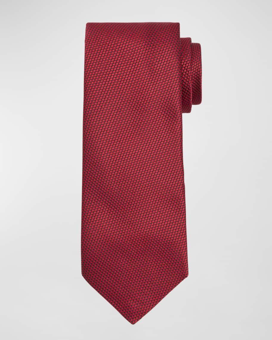 Men's Textured Solid Tie, Red Product Image