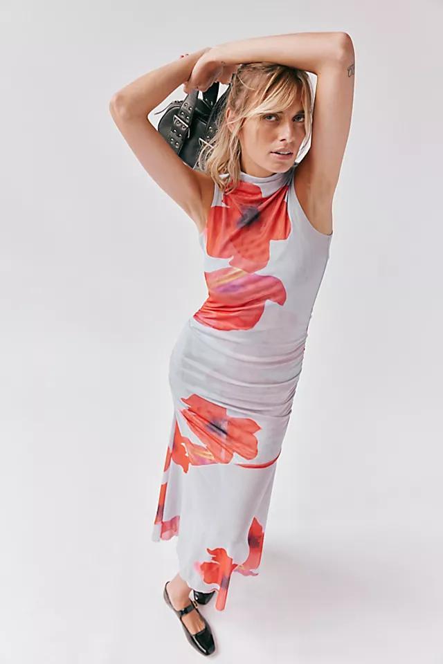 Saemdi Red Floral Mesh Maxi Dress Product Image