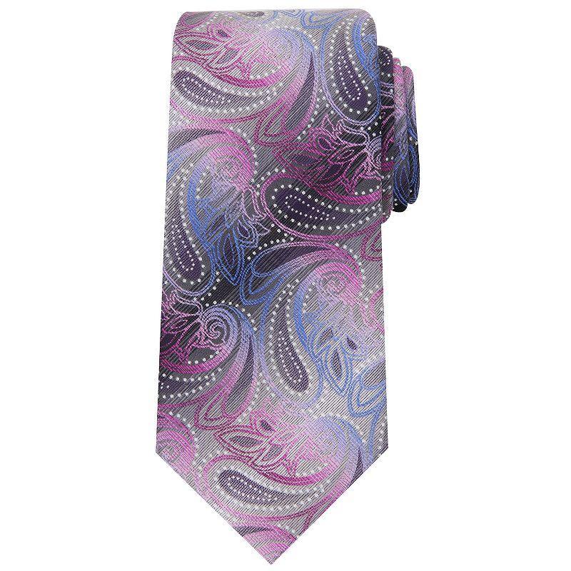 Mens Bespoke Paisley Patterned Tie, Pink Lynwood Product Image