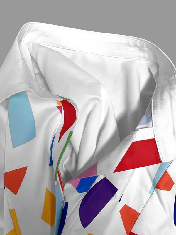 A-Line Half Sleeves Contrast Color Stand Collar Mini Dresses Product Image