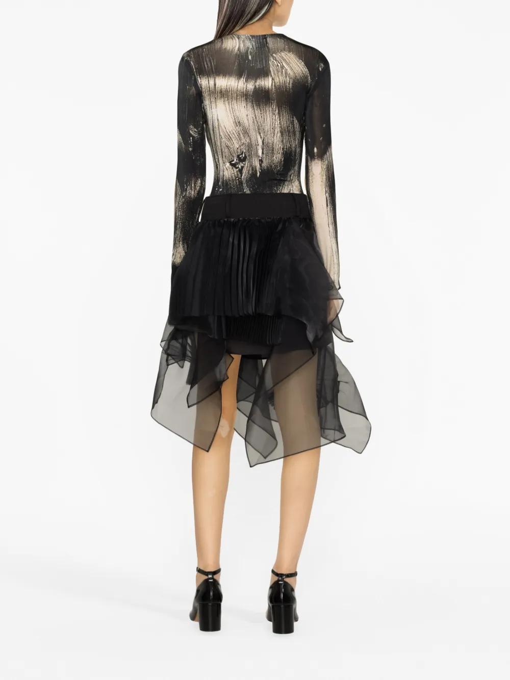 SACAI Asymmetric Tule Skirt In Black Product Image