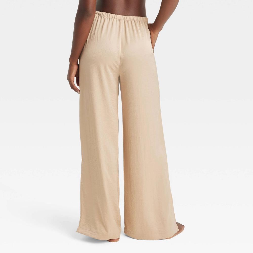 Women's Satin Pajama Pants - Auden™ Taupe XXL Product Image