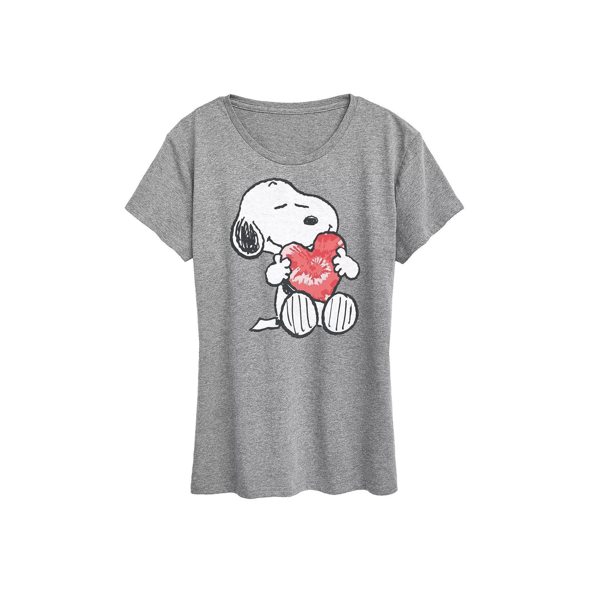Women's Peanuts Snoopy With Heart Graphic Tee, Girl's,  Product Image