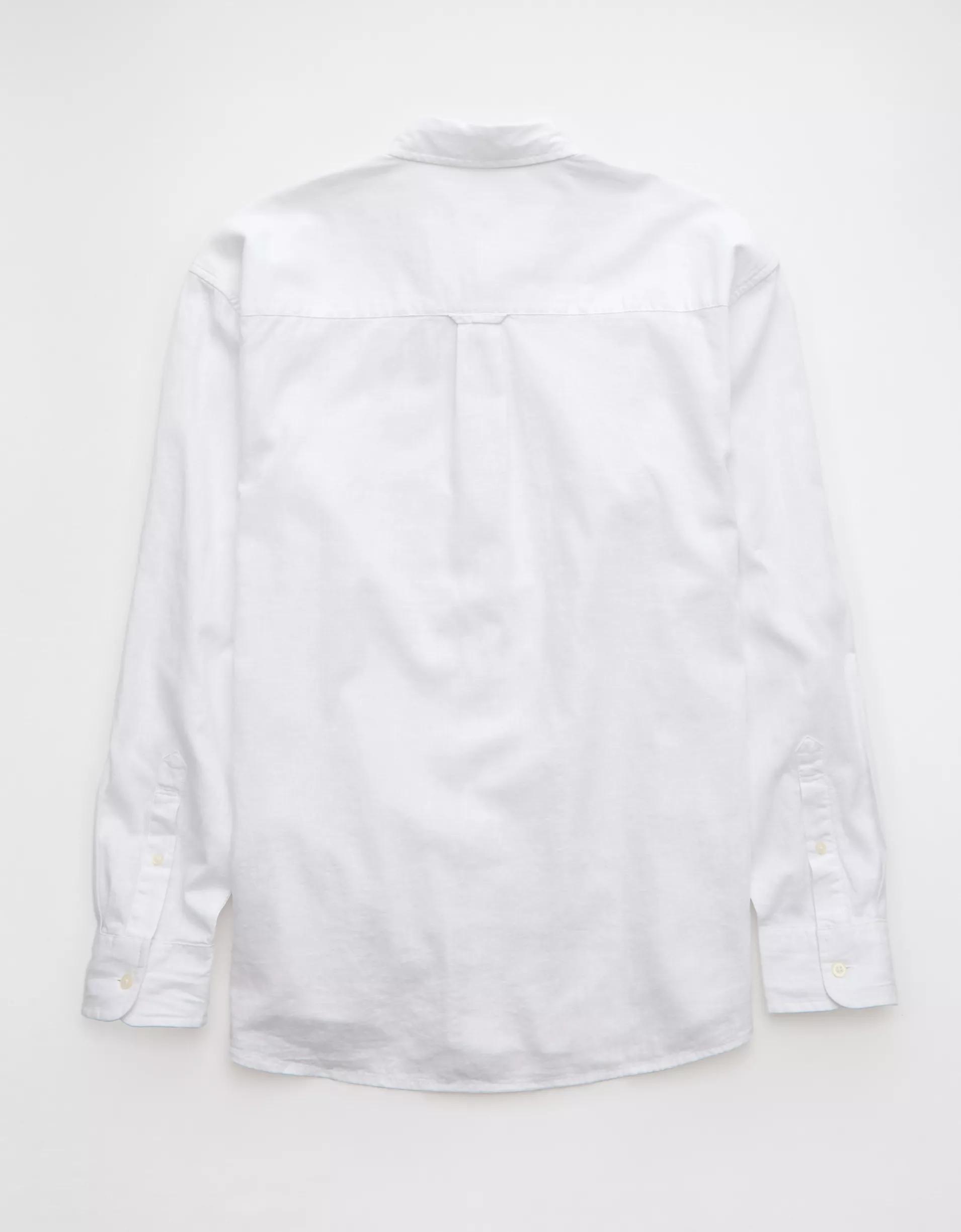 AE Everyday Relaxed Linen-Blend Button-Up Shirt Product Image