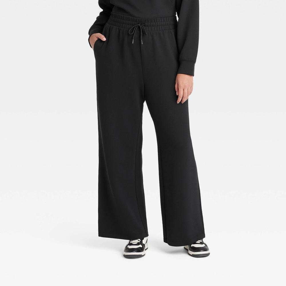 Women's Airy Sleek Ribbed High-Rise Wide Leg Pants - All In Motion™ Product Image