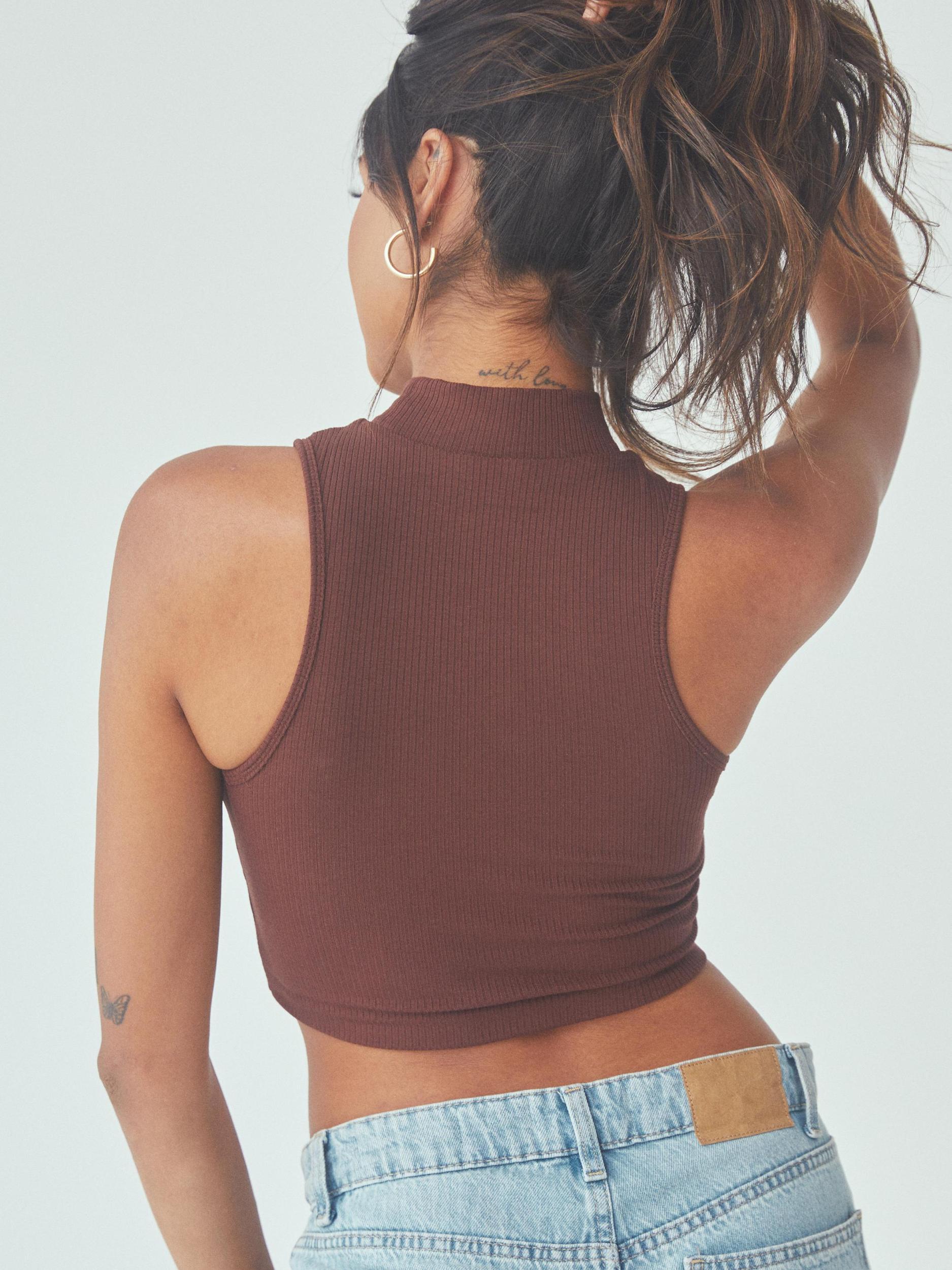 Ribbed Mock Neck Brami (Crop) Product Image