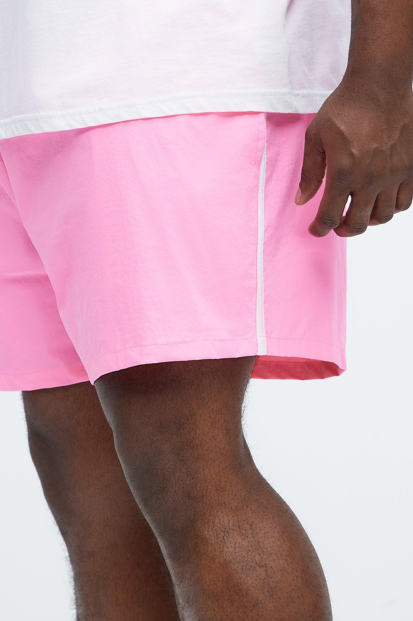 Side Taping Swim Mid Trunk - Pink Product Image